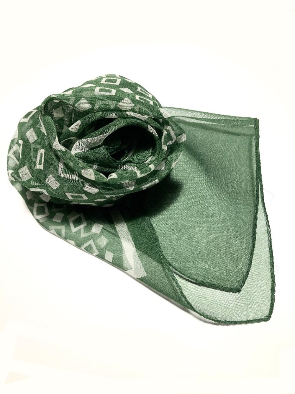 Vintage Japanese Scarf with Graphic Pattern